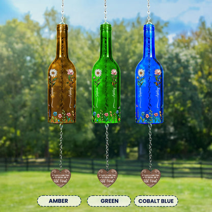 Long Time To Grow Old Friends - Personalized Wine Bottle Wind Chime