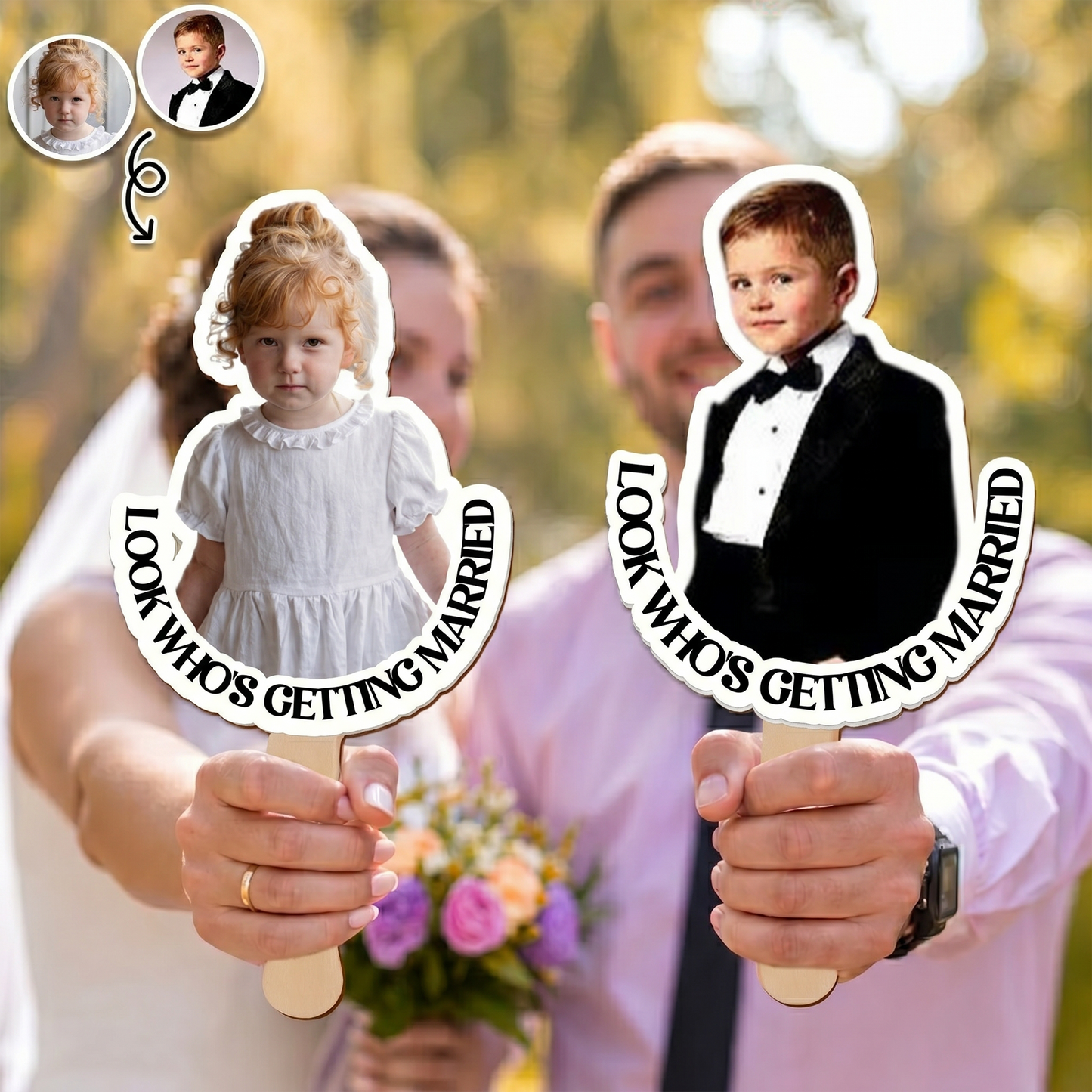Look Who's Getting Married - Wedding Gifts Favors, Bachelor Party Gift - Personalized Fan