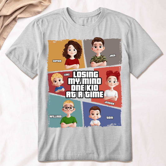 Father's Day Gifts, Losing My Mind One Kid At A Time Funny For Dad Grandpa - Personalized Shirt
