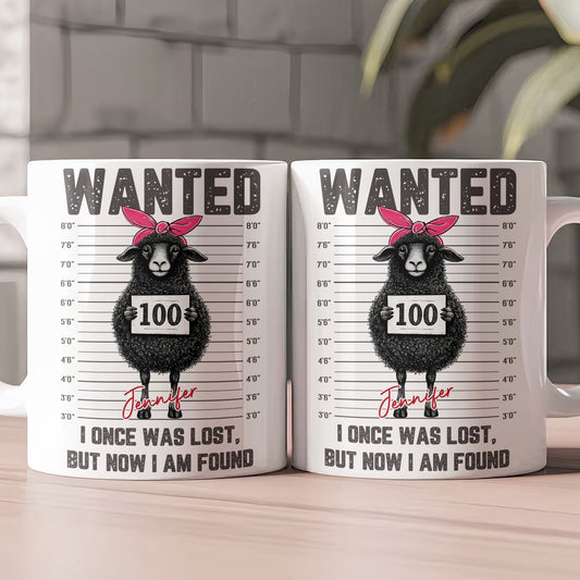 Lost Sheep Christian - I Once Was Lost, But Now I Am Found - Personalized Mug