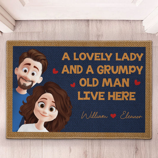 Lovely Lady Grumpy Old Man - Personalized Doormat