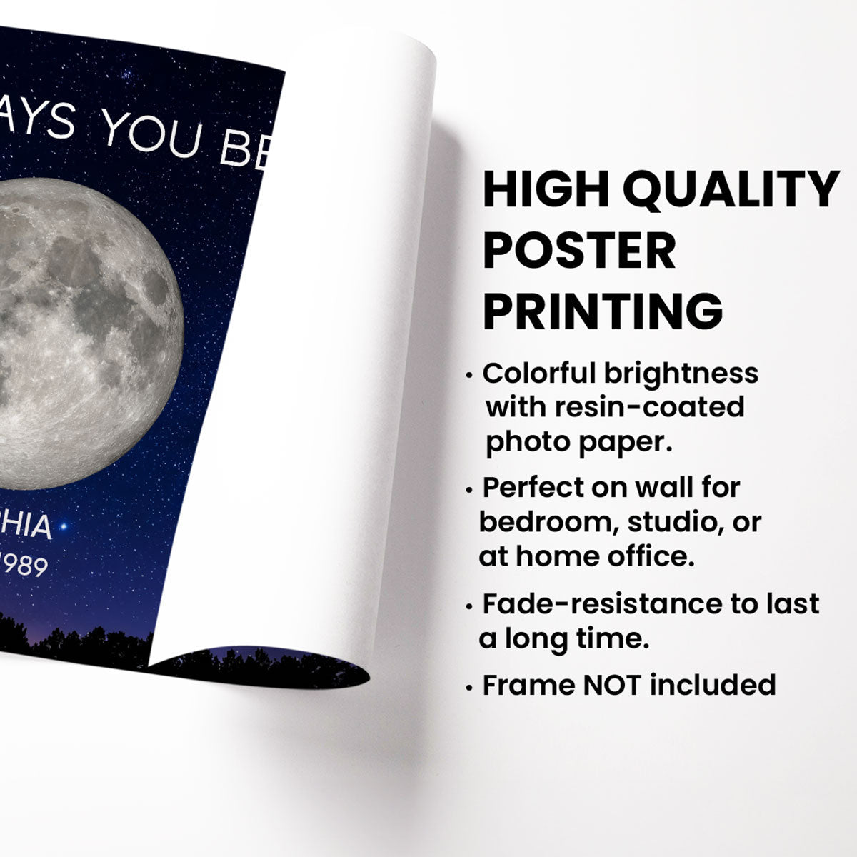 Galaxy Night Custom Birth Moon Phase The Days You Became Our Dad Personalized Poster| Heartfelt Father's Day Gift For Dad, Husband