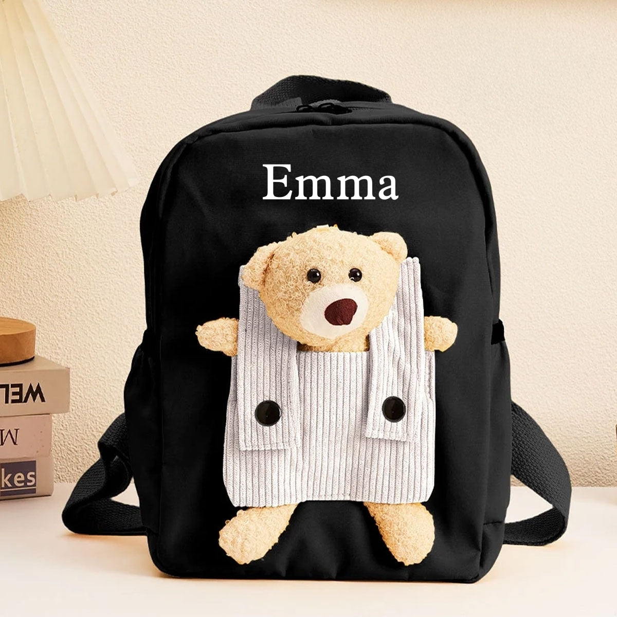 Cute Teddy Bear Nursery Backpack School Bag with Printed Kid’s Name, Back to School Gift for Kids