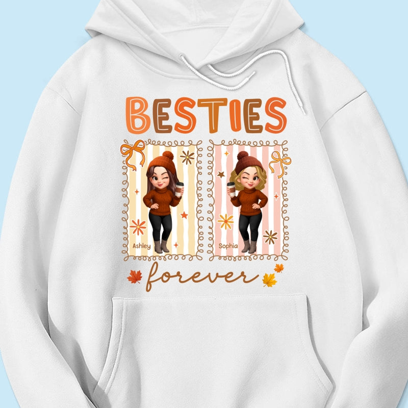 Besties Sisters Forever Fall Season Coquette Bow Personalized Sweatshirt