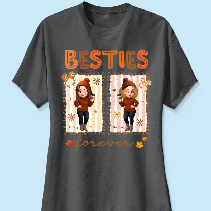 Besties Sisters Forever Fall Season Coquette Bow Personalized Sweatshirt
