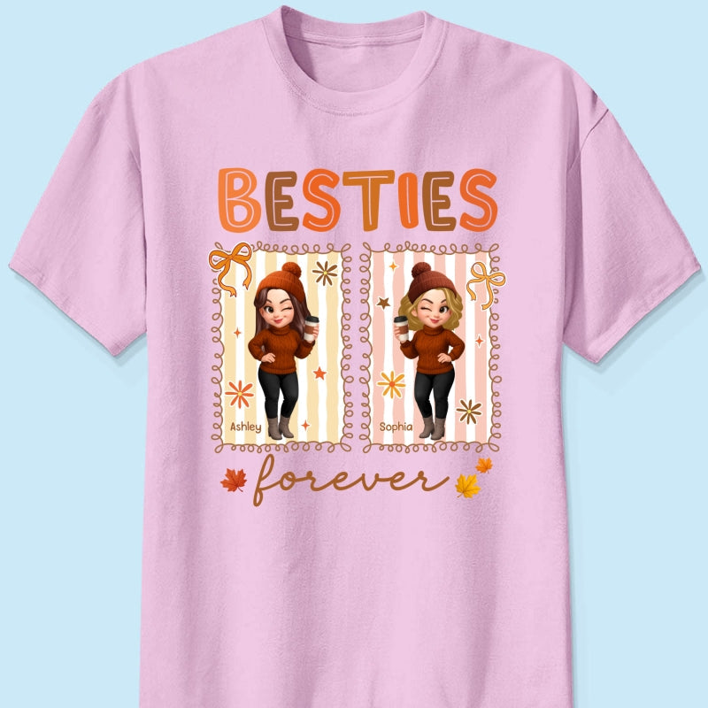 Besties Sisters Forever Fall Season Coquette Bow Personalized Sweatshirt