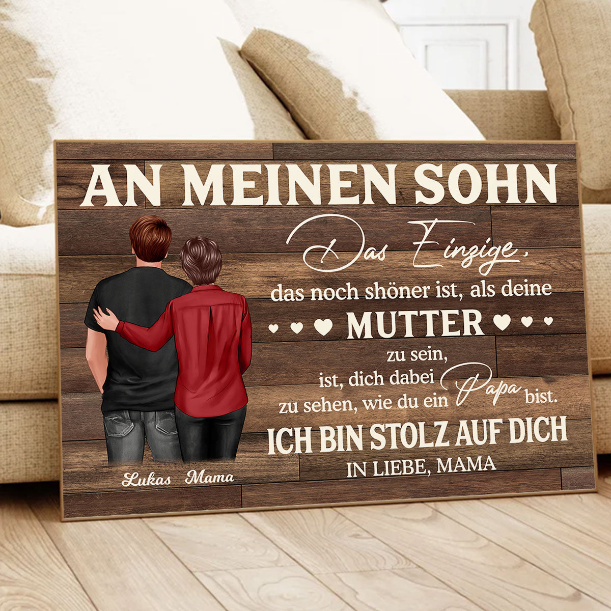An meinen Sohn - Alles Gute zum Vatertag - Personalisiertes Poster - Vatertagsgeschenk fr den Sohn