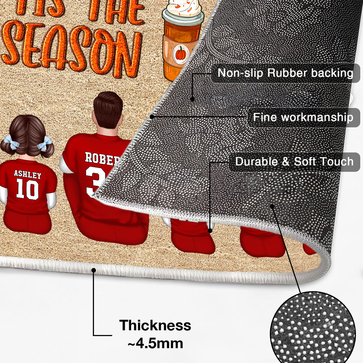 American Football Family Tis The Season Fall Vibe Personalized Doormat