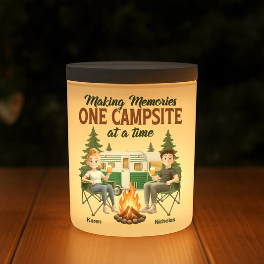 Making Memories One Campsite At A Time - Personalized LED Tea Light Holder