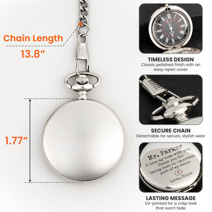 Male Teacher Gift - Important Part Of My Story - Personalized Pocket Watch