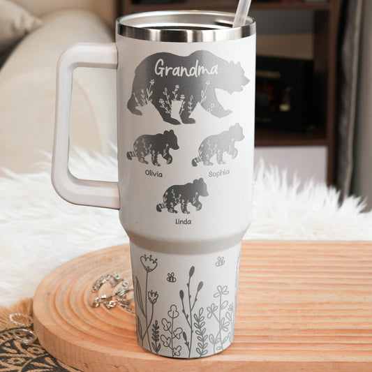 Mama Bear Custom Kids' Names Mother's Day Gift - Personalized 40oz Tumbler