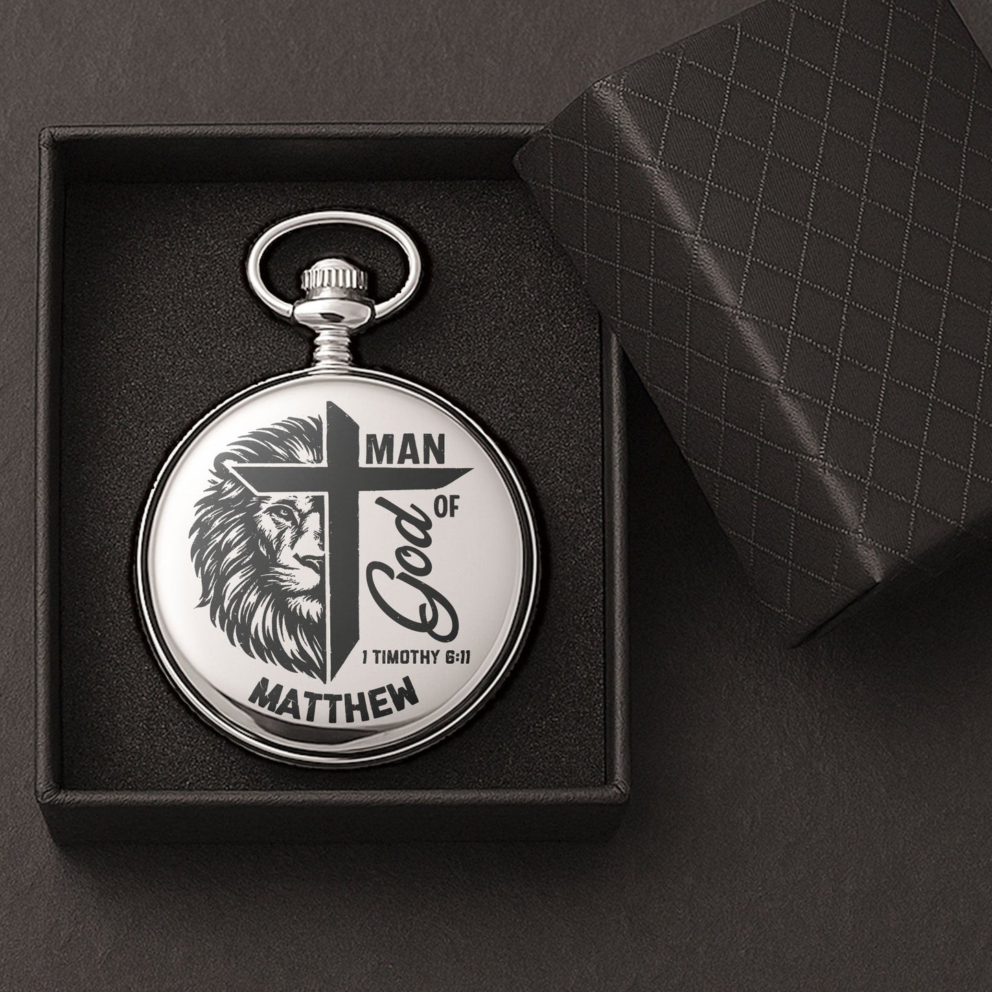 Man Of God Christian Bible Verse - Personalized Pocket Watch
