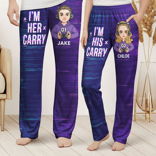 Matching Gaming Couples Player 01 02 For Gamer Lovers - Personalized Lounge Pants With Pockets