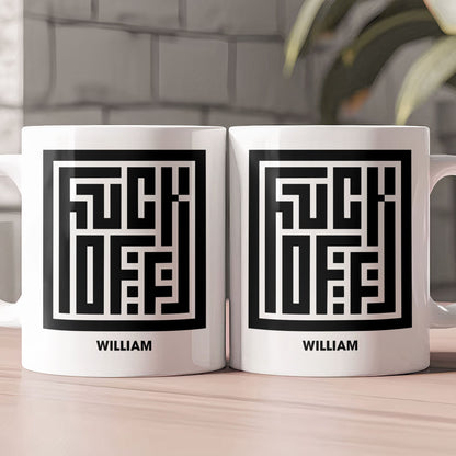 Maze Typography Hidden Message - Personalized Mug