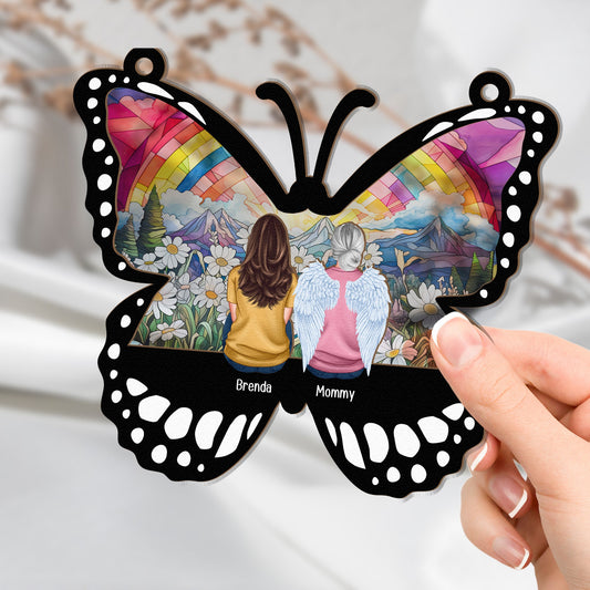 Memorial Butterfly Loss Of Loved Ones - Personalized Window Hanging Suncatcher Ornament