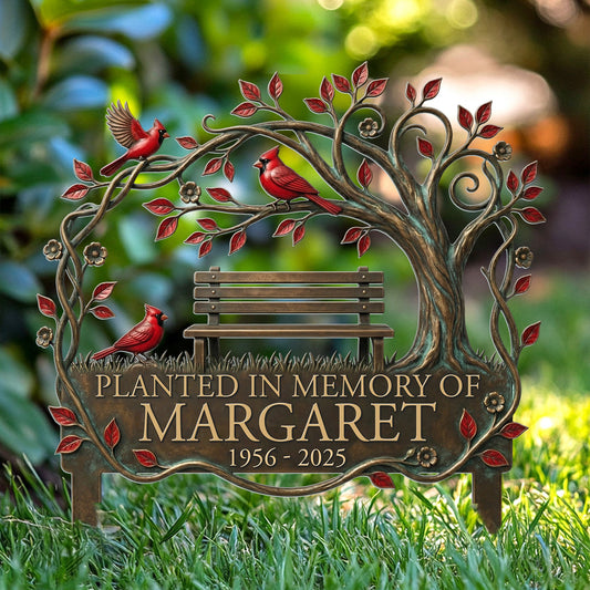 Memorial Stake Cardinal Remembrance Gift - Personalized Garden Stake