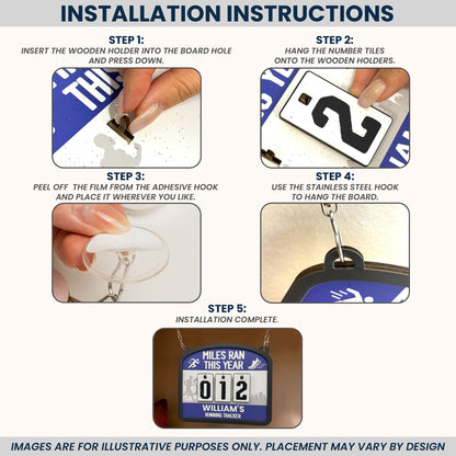 Miles Run This Year - Personalized Hanging Run Tracker