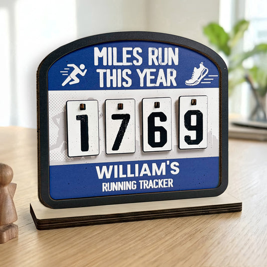 Miles Run This Year - Personalized Running Counter Sign