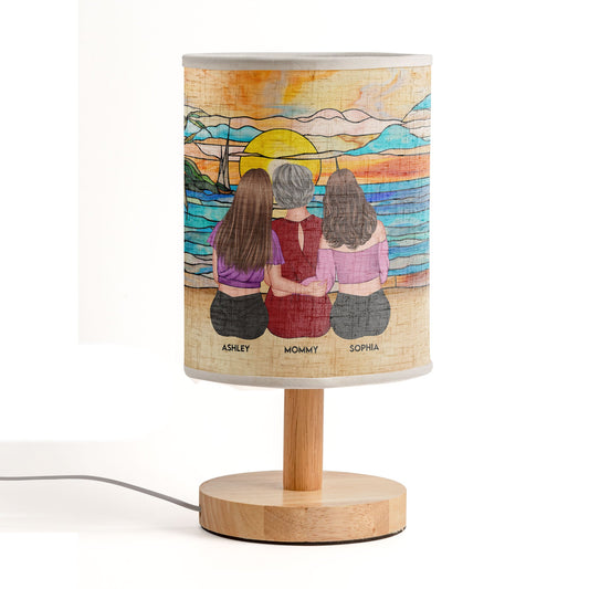 Mom And Her Children - Personalized Fabric Lamp