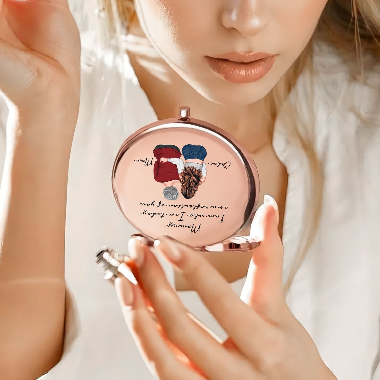 Mom I Am Who I Am Today As A Reflection Of You - Personalized Compact Mirror
