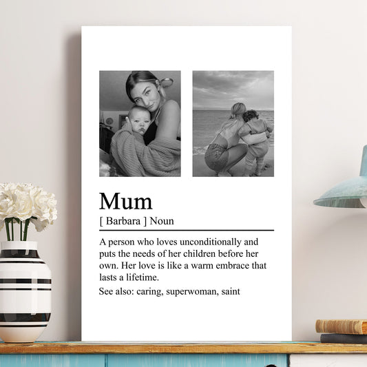 Mom, Mum, Mother Definition - Mother's Day Gifts For Wife, Mom, Mum - Personalized Photo Poster