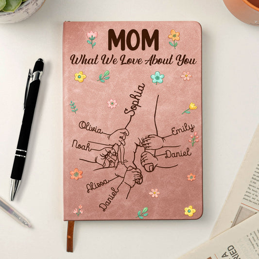 Mom What We Love About You - Personalized Leather Journal