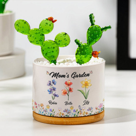 Mom's Garden, Grandma's Garden - Custom Kids' Birth Flower - Personalized Plant Pot