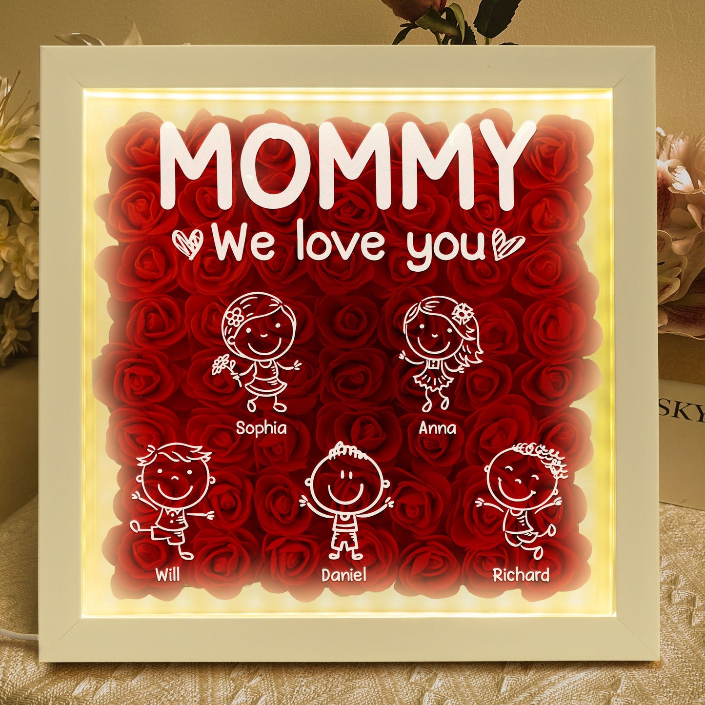 Mommy We Love You Doodle - Personalized Shadow Box