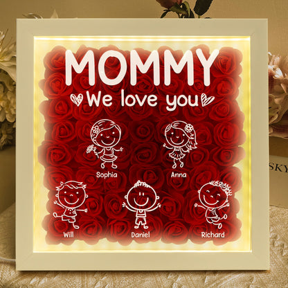 Mommy We Love You Doodle - Personalized Shadow Box