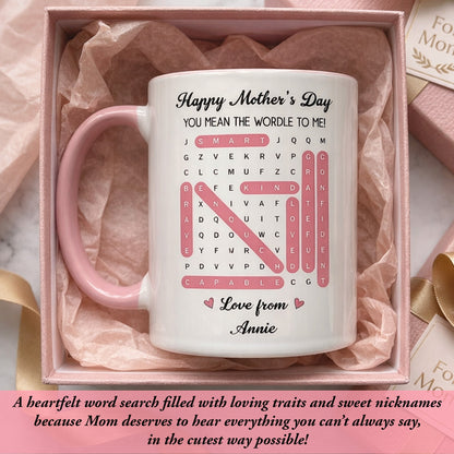 Mommy You Mean The Wordle To Us Word Search Game Gift Idea - Personalized Mug
