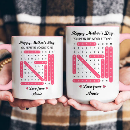 Mommy You Mean The Wordle To Us Word Search Game Gift Idea - Personalized Mug