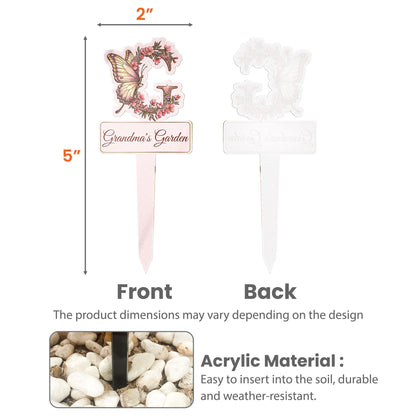 Monogram Plant Marker Custom Plant Name - Personalized Acrylic Plant Marker