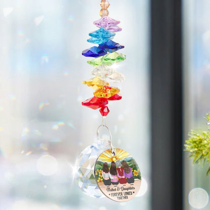 Mother Daughters Forever Linked Together - Personalized Ball Prism Suncatcher