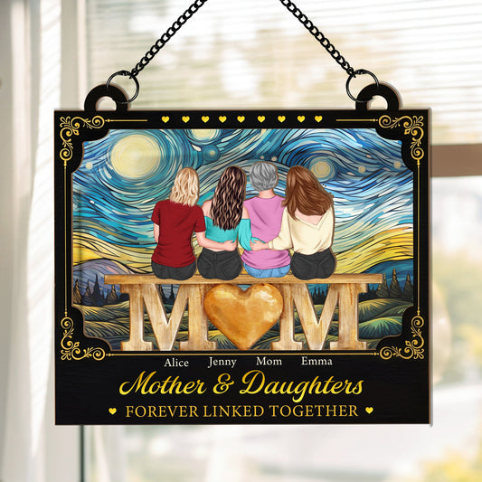 Mother And Daughters Mother's Day Gift For Mom - Personalized Window Hanging Suncatcher