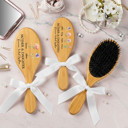 Mother & Daughters Forever Linked Together Mother's Day Gift - Personalized Hair Brush
