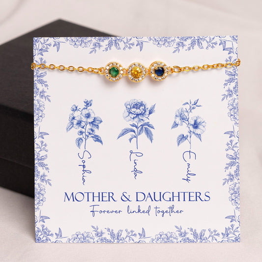 Mother & Daughters Forever Linked Together - Personalized Bracelet