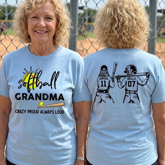 Mother's Day Gifts, Softball Grandma, Crazy Proud, Always Loud - Personalized Shirt