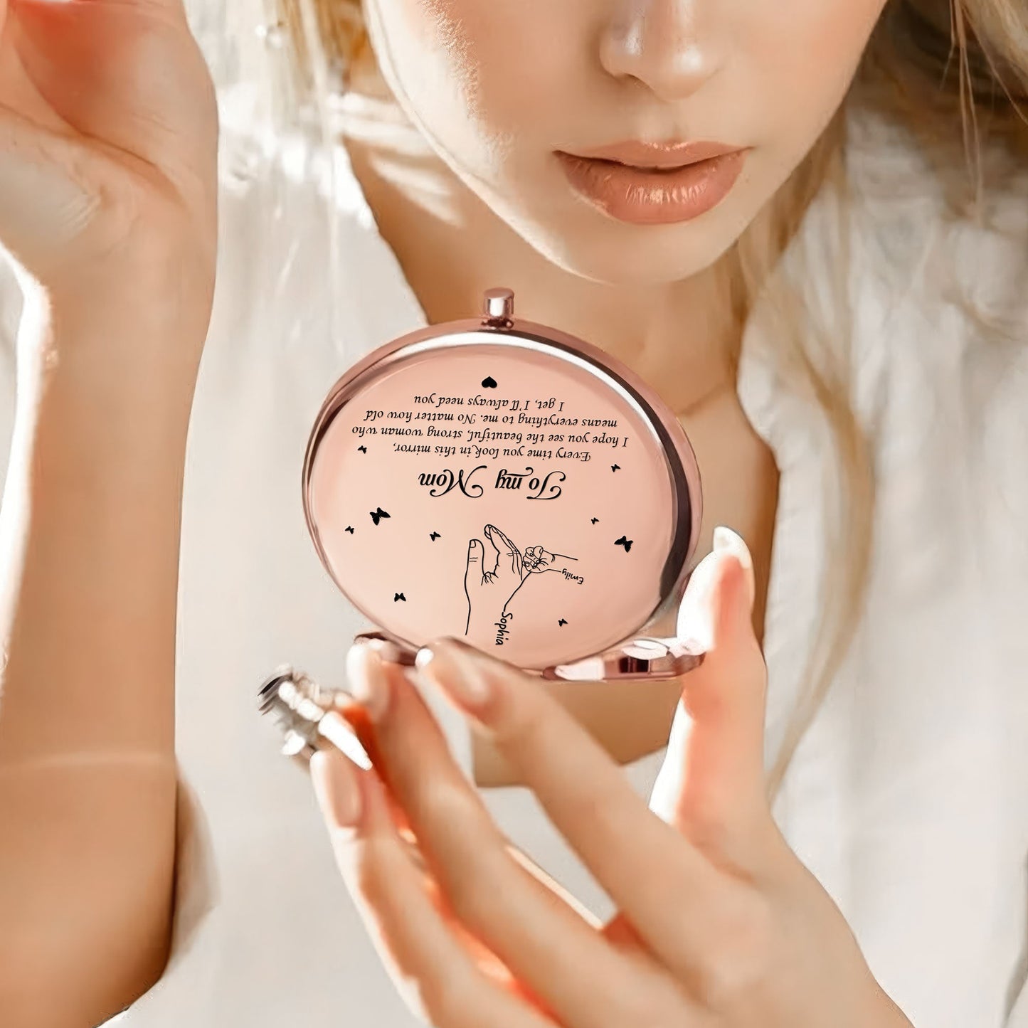 Mother's Day Gifts Every Time You Look In This Mirror Reminder For Mom - Personalized Compact Mirror
