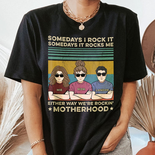 Motherhood Rockin' - Funny Shirt For Mom - Personalized Shirt
