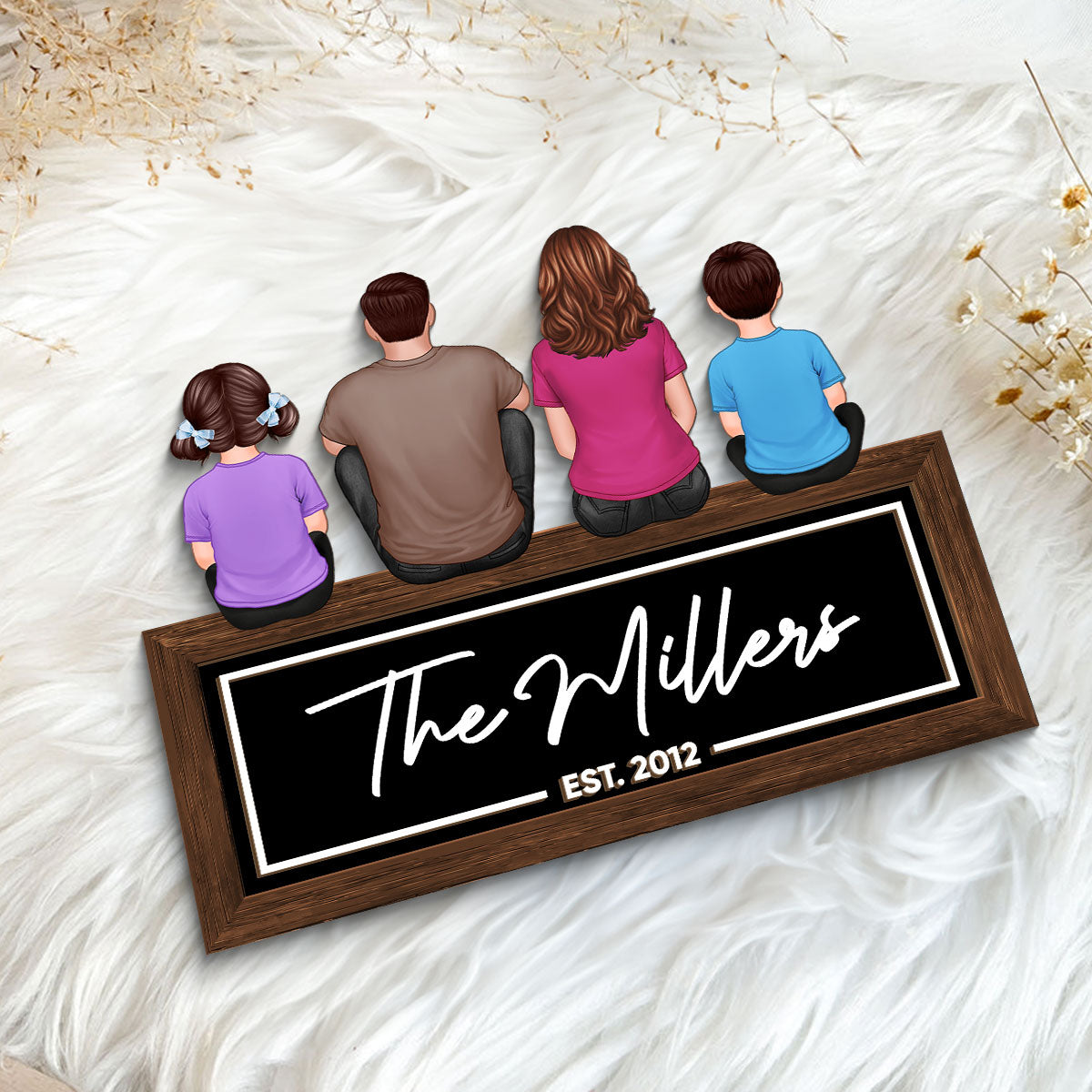 Dad's Pride - Family Showcase Wooden Plaque -  Gift