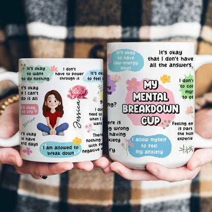 My Mental Breakdown Cup Cartoon With Birth Flower - Personalized Mug