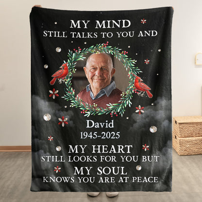 My Mind Still Talks To You Memorial Blanket - Personalized Photo Blanket