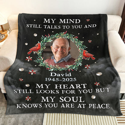 My Mind Still Talks To You Memorial Blanket - Personalized Photo Blanket