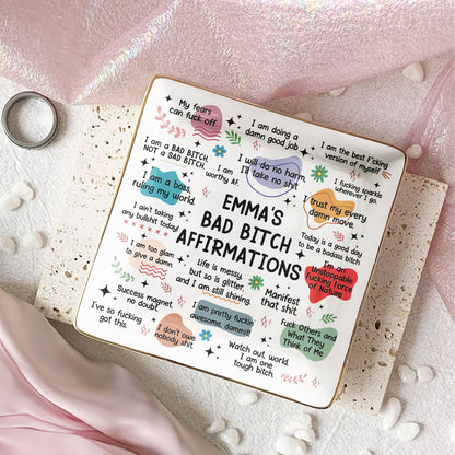 My Swear Affirmations - Gifts For Daughter, Friend, For Me Gift - Personalized Jewelry Dish - Gift For Friend - Gift For Daughter