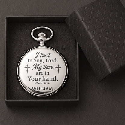 My Times Are In Your Hands Christian Bible - Personalized Pocket Watch