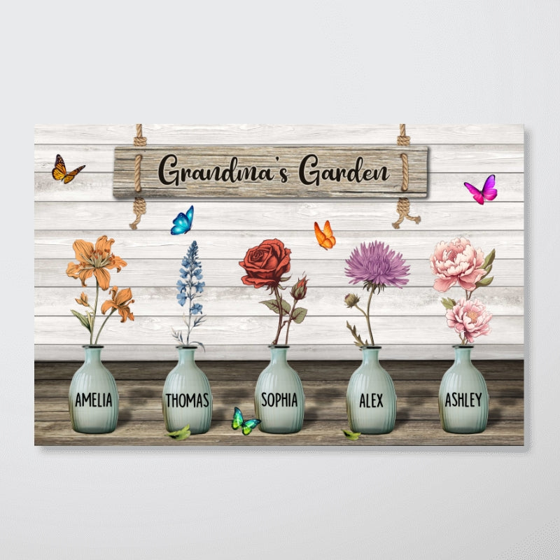 [FREE DELIVERY - Limited Time Offer] Custom Birth Month Flowers Poster, Gift For Grandma, Mom, Auntie