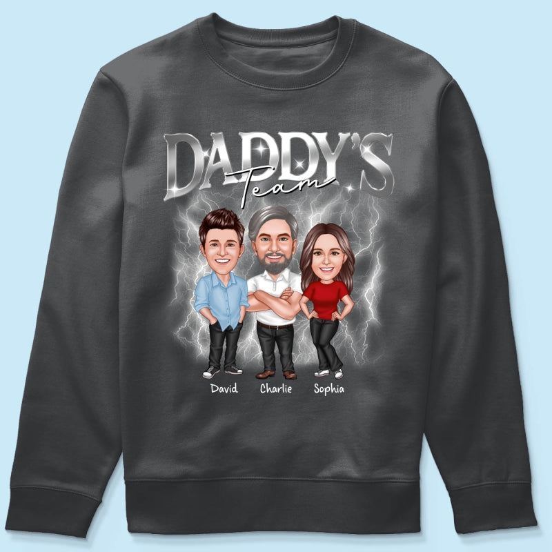 Caricature Daddy's Team Bootlegs Personalized Shirt, Father's Day Gift For Husband, For Dad