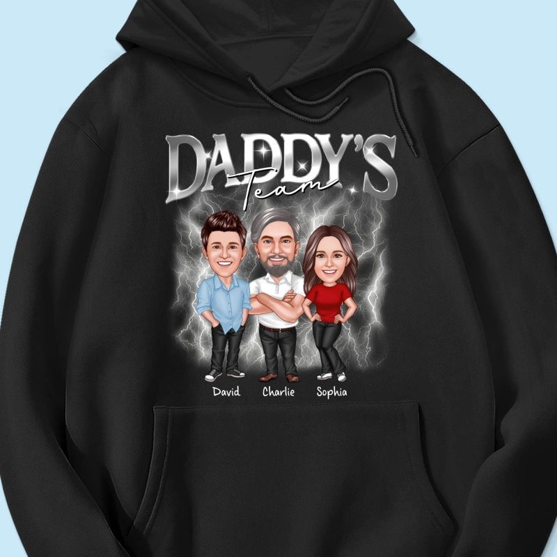 Caricature Daddy's Team Bootlegs Personalized Shirt, Father's Day Gift For Husband, For Dad