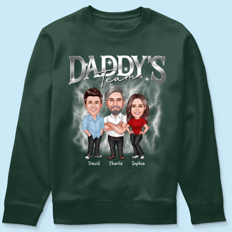 Caricature Daddy's Team Bootlegs Personalized Shirt, Father's Day Gift For Husband, For Dad