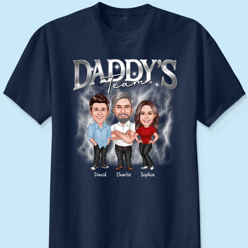 Caricature Daddy's Team Bootlegs Personalized Shirt, Father's Day Gift For Husband, For Dad